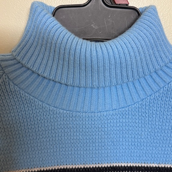 Yamaha Original Molly Design Blue Turtleneck Sweater with Black & White Stripes - Picture 3 of 12